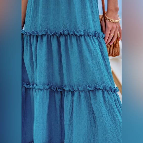 Cupshe Ruffled Tiered Maxi Tube Dress - Picture 3 of 6